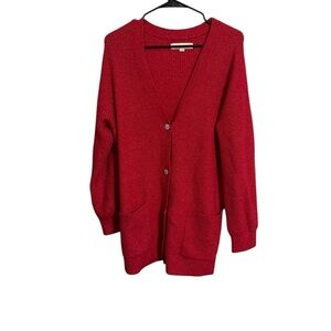 LOFT Red Women's Cardigan Sweater